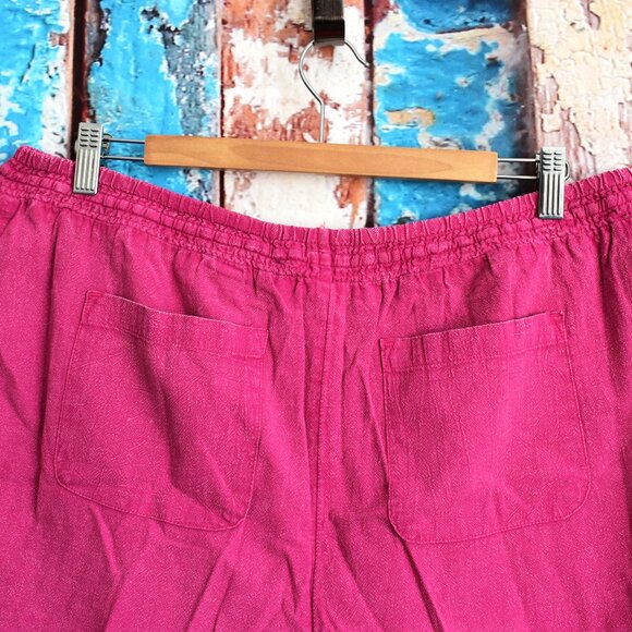 Women's Time and Tru Garment Dye Pull On Shorts LARGE Hot Pink NEW - Picture 6 of 8